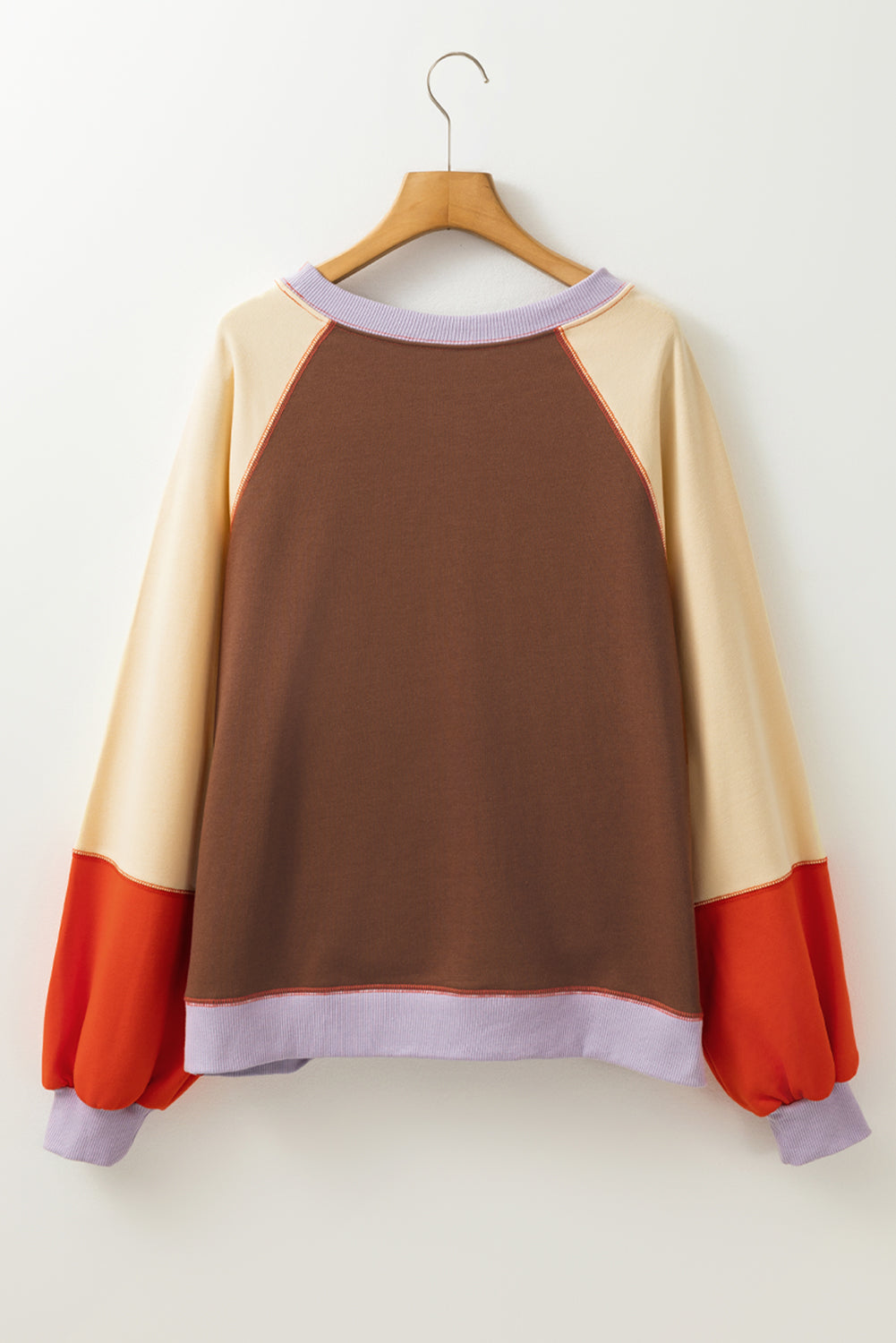 Color Block Round Neck Long Sleeve Sweatshirt – Chic Cartel