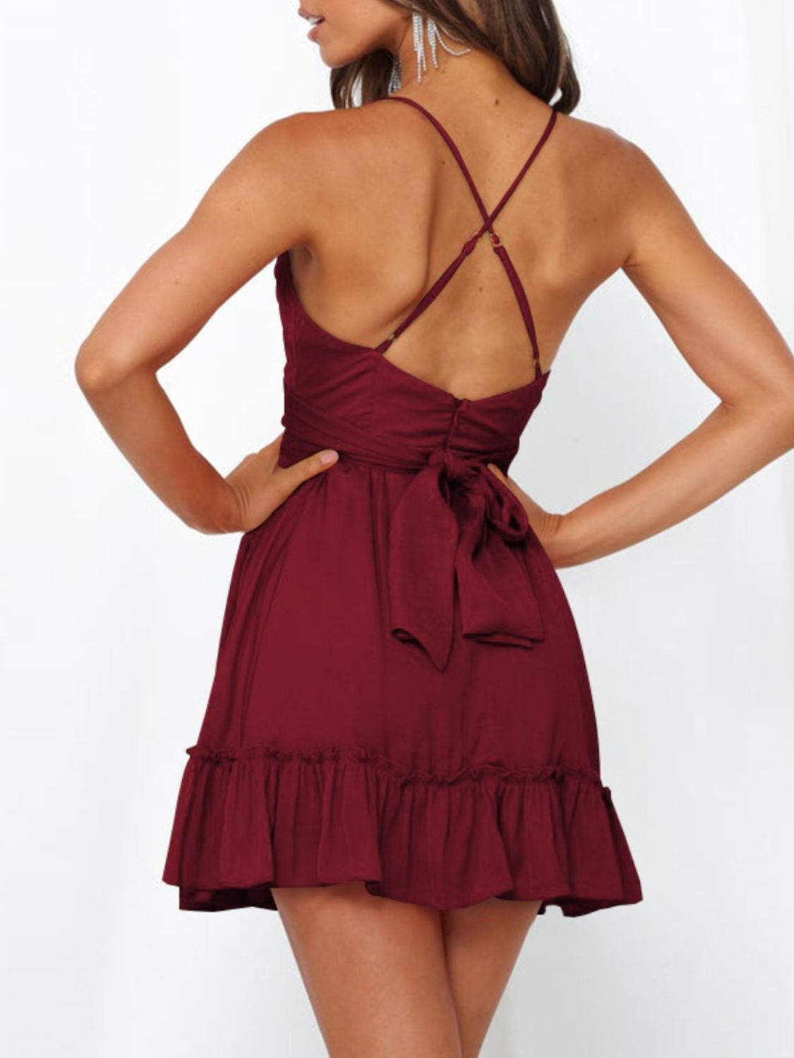 Tied Crisscross Scoop Neck Cami Dress