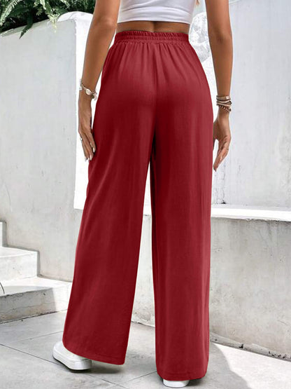 High Waist Wide Leg Pants with Pockets